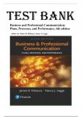 Test Bank for Business and Professional Communication&colon; Plans&comma; Processes&comma; and Performance&comma; 6th edition by DiSanza