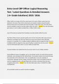 Entry-Level CBP Officer Logical Reasoning Test &sol; Latest Questions & Detailed Answers &lpar; A&plus; Grade Solutions&rpar; 2025&sol; 2026&period;