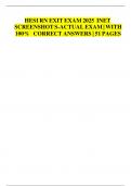 HESI RN EXIT EXAM 2022&sol;2023Version 1 &lpar;screenshots from actual exam&rpar; &ndash; All 160 Questions & Answers