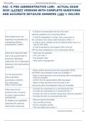 FAC &ndash;C PRE &lpar;ADMINISTRATIVE LAW&rpar;   ACTUAL EXAM  2025 LATEST VERSION WITH COMPLETE QUESTIONS  AND ACCURATE DETAILED ANSWERS 100 &percnt; SOLVED 