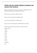 Health safe and nutrition Module 2 questions and answers with solutions&period;
