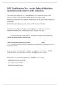 DCF Certification Test Health Safety & Nutrition questions and answers with solutions