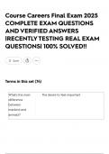 Course Careers Final Exam 2025 COMPLETE EXAM QUESTIONS AND VERIFIED ANSWERS &vert;RECENTLY TESTING REAL EXAM QUESTIONS&vert; 100&percnt; SOLVED&excl;&excl;