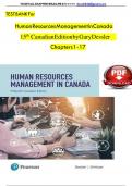 TEST BANK HUMAN RESOURCES MANAGEMENT IN CANADA DESSLER G&period;&comma; COLE N 15th Canadian Edition