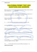 CALIFORNIA PERMIT TEST 2025 QUESTIONS AND ANSWERS