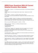 HBSS Exam Questions With All Correct Detailed Answers New Update
