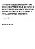 TAM card Test &lpar;2025&sol;2026&rpar; ACTUAL EXAM COMPREHENSIVE QUESTIONS AND VERIFIED ACCURATE SOLUTION &lpar;DETAILED & ELABORATED&rpar; &vert;GET IT 100&percnt; ACCURATE&excl;&excl; 2025 TEST&excl;&excl;