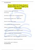 Pharm NUR 210 Galen Exam 3 QUESTIONS WITH COMPLETE SOLUTION