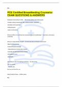 PCE Certified Breastfeeding Counselor  EXAM QUESTIONS & ANSWERS 