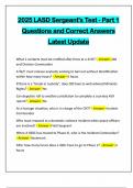 2025 LASD Sergeant's Test - Part 1 Questions and Correct Answers Latest Update