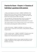 Practice for Exam - Chapter 1-4 Taxation of Individual -questions with answers