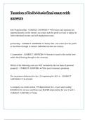 Taxation of Individuals final exam with answers