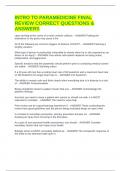 INTRO TO PARAMEDICINE FINAL REVIEW CORRECT QUESTIONS & ANSWERS