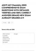 ASCP MLT Chemistry 2025 COMPREHENSIVE EXAM QUESTIONS WITH DETAILED VERIFIED AND 100&percnt; CORRECT ANSWERS BRAND NEW EXAM ALREADY GRADED A&plus;&excl;&excl;