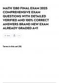 MATH 1280 FINAL EXAM 2025 COMPREHENSIVE EXAM QUESTIONS WITH DETAILED VERIFIED AND 100&percnt; CORRECT ANSWERS BRAND NEW EXAM ALREADY GRADED A&plus;&excl;&excl;