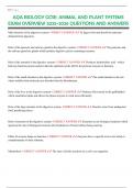 AQA BIOLOGY GCSE&colon; ANIMAL AND PLANT SYSTEMS EXAM OVERVIEW 2025-2026 QUESTIONS AND ANSWERS