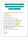 Bundle for NC Law and Rules EXAMS Questions and Correct Answers 2025&sol;2026
