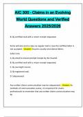 AIC 300 - Claims in an Evolving World Questions and Verified Answers 2025&sol;2026