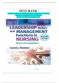 TEST BANK Leadership Roles and Management Functions in Nursing&colon; Theory and Application 11th Ed by Carol J&period; Huston Chapter 1-25