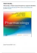 TEST BANK for Pharmacology&colon; A Patient-Centered Nursing Process Approach 12th Edition by Linda E&period; McCuistion PhD MSN RN &lpar;Editor&rpar;&comma; Kathleen Vuljoin DiMaggio MSN RN &lpar;Editor&rpar;&comma; & 2 more&period; Latest Version 2025 &lbrace; A&plus;&rcub;