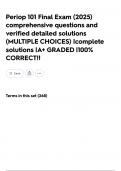 Periop 101 Final Exam &lpar;2025&rpar; comprehensive questions and verified detailed solutions &lpar;MULTIPLE CHOICES&rpar; &vert;complete solutions &vert;A&plus; GRADED &vert;100&percnt; CORRECT&excl;&excl;