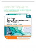 COMPLETE TEST BANK FOR  CLAYTON&rsquo;S BASIC PHARMACOLOGY FOR NURSES 19TH EDITION  ALL CHAPTERS 1-48&lpar;100&percnt; VERIFIED ANSWERS&rpar; 