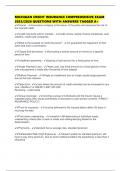 MICHIGAN CREDIT INSURANCE COMPREHENSIVE EXAM 2025&sol;2026 QUESTIONS WITH ANSWERS TAGGED A&plus;