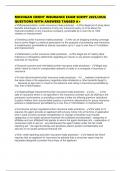 MICHIGAN CREDIT INSURANCE EXAM SCRIPT 2025&sol;2026 QUESTIONS WITH ANSWERS TAGGED A&plus;