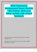 HESI Admission Assessment Exam Review - 4th Edition 2025 june  latest update with expert feedback