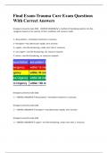 Final Exam-Trauma Care Exam Questions With Correct Answers