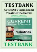 CURRENT Diagnosis and Treatment Pediatrics&comma; 26th Edition TEST BANK by Maya Bunik&semi; William W&period; Hay&comma; Verified Chapters 1 - 46&comma; Complete Newest Version