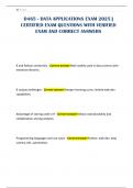D465 - DATA APPLICATIONS EXAM 2025 &vert; CERTIFIED EXAM QUESTIONS WITH VERIFIED EXAM AND CORRECT ANSWERS