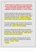 NUR235 &sol;NUR 235 CARDIOLOGY FINAL EXAM 2025  ACTUAL EXAM COMPLETE EXAM QUESTIONS WITH  DETAILED VERIFIED ANSWERS &lpar;100&percnt; CORRECT  ANSWERS&rpar; &sol;ALREADY GRADED A&plus;&sol; LATEST EXAM&excl;&excl;&excl;