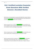 CLC- Certified Lactation Counselor Exam Questions With Verified Answers &vert; Excellent Scores