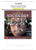 Test Bank Experience Sociology 5th Edition by David Croteau&comma; William Hoynes&comma; Tara Stamm All Chapters Covered&vert; Latest Edition