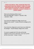 CFESA ELECTRICAL FINAL EXAM AND PRACTICE  EXAM QUESTIONS 2025 NEWEST COMPLETE EXAM  QUESTIONS WITH DETAILED VERIFIED ANSWERS  &lpar;100&percnt; CORRECT ANSWERS&rpar; &sol;ALREADY GRADED A&plus;&sol;  LATEST EXAM&excl;&excl;&excl;