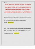 BASIC APPRAISAL PRINCIPLES FINAL EXAM TEST  2025 NEWEST COMPLETE EXAM QUESTIONS WITH  DETAILED VERIFIED ANSWERS &lpar;100&percnt; CORRECT  ANSWERS&rpar; &sol;ALREADY GRADED A&plus;&sol; LATEST EXAM&excl;&excl;&excl;&excl; 