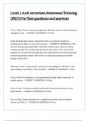 Level 1 Anti-terrorism Awareness Training &lpar;JKO&rpar; Pre-Test questions and answers