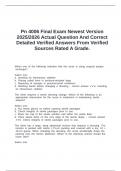 Pn 4006 Final Exam Newest Version 2025&sol;2026 Actual Question And Correct Detailed Verified Answers From Verified Sources Rated A Grade&period;
