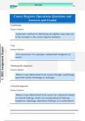 Cancer Registry Operations Questions and  Answers and Graded