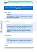 Cancer Registry Questions and Answers and  Graded