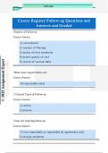 Cancer Registry Follow-up Questions and  Answers and Graded