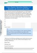 Cancer Registry Operations Modules 1-5 Questions and Answers and Graded