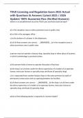 TDLR Licensing and Regulation Exam 2025 Actual with Questions & Answers &lpar;Latest 2025 &sol; 2026 Update&rpar; 100&percnt; Guarantee Pass &lpar;Verified Answers&rpar;