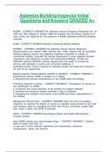 Asbestos Building Inspector Initial Questions and Answers GRADED A&plus; 