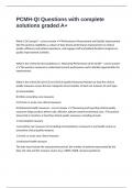 PCMH-QI Questions with complete solutions graded A&plus;
