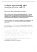 PCMH-AC questions with 100&percnt; complete solutions graded A&plus;