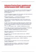  Asbestos Practice Exam  questions and verified answers &lpar;2025 &sol; 2026&rpar;&sol; a&plus; grade