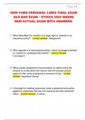 NEW YORK PERSONAL LINES FINAL EXAM  QLD BAR EXAM &ndash; ETHICS 2025 BRAND  NEW ACTUAL EXAM WITH ANSWERS&period;