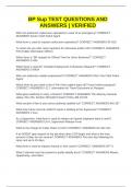BP Sup TEST QUESTIONS AND ANSWERS &vert; VERIFIED